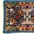 Handgeknoopt Wollen Smyrna Tapijtje. Vintage. 39x57 thumbnail 9
