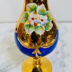 Tsjechisch Glas Vaasje Bladgoud Opaline thumbnail 5