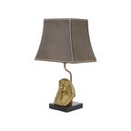 Vintage Messing Farao Lamp Hollywood Regency Massive België thumbnail 5