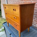 Vintage Teakhouten 3-ladenkastje thumbnail 2