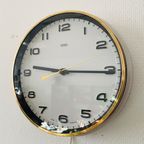 Retro Midcentury Metamec Wandklok Wit Goud thumbnail 5