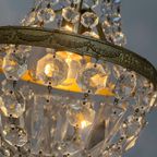 Franse Vintage Kroonluchter Hanglamp Zakkroonluchter Kristal thumbnail 5