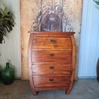 Oude Ovale Teakhouten Ladekast, Commode, Haltafel thumbnail 3