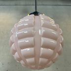 Art Deco Rosé Opaline En Chroom Hanglamp thumbnail 4