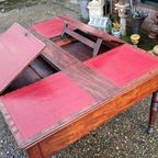 Antiek Dubbelzijdig Schrijftafel, Partner Bureau, Bureau Me thumbnail 7
