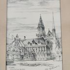 Piet Hollevoet - Tekening - Veurne Gerechtshof En Belfort thumbnail 7