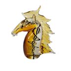 Murano Glas - Sculpture - 'horse Head' - Amber Glas - 3e Kwart 20e Eeuw thumbnail 2