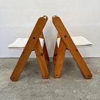 2 (of Meer) Vintage Grenen Klapstoel Kontiki - IKEA Stof Nw thumbnail 7