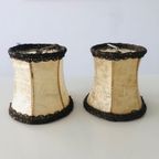 Twee Vintage Papyrus Lampenkappen In Beige En Goud thumbnail 6