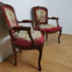 Set Brocante Vintage Franse Louis Xv Stoeltjes, Fauteuils Set Prijs thumbnail 6