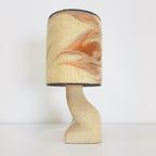 Vintage Sculptuur Tafellamp Natuursteen Wol 1970 Art Piece thumbnail 7
