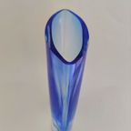 Blue Glass Vase, Krosno Poland, 1980S thumbnail 9