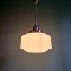 Art Deco Hanglamp In Witte Opaline, Jaren 1920-30 thumbnail 3