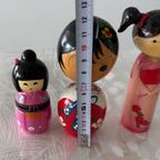 5 X Leuke Houten Japanse Stijl Beeldjes Met Bewegende Hoofd thumbnail 12