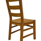 Vintage Set Van 6 Eetkamerstoelen Eiken En Riet Design thumbnail 25