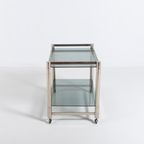 Italian Modern Chromed Steel Serving Cart/Side Table, 1970’S thumbnail 5