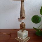 Vintage Onyx Marmer Messing Lamp thumbnail 7