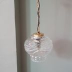 Mooie Franse Hanglamp In Een Prachtige 'Bubble Design' En Met Ketting Met Messing Delen. thumbnail 7