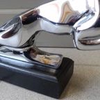 Jaguar Mascotte In Verchroomd Brons. thumbnail 8