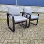 Set Van 2 - Burkhart Vogtherr Voor Rosenthal- Hombre Arm Chair ( Zwart ) thumbnail 2