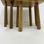 Set Of Nesting Tables Solid Oak Wood Brutalist , 1970S thumbnail 4