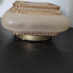 Vintage Plafondlamp Amberkleurig Frosted Glas thumbnail 6