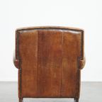 Comfortabele, Karaktervolle Fauteuil/armchair Gemaakt Van Schapenleer Met Een Leuk Design thumbnail 5