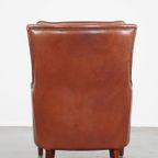 In Goede Staat Verkerende, Tijdloze En Correcte Comfortabele Rundleren Fauteuil/armchair thumbnail 10