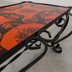Vintage Tegeltafel, Salontafel Met 8 Tegels, Jaren 60 thumbnail 17