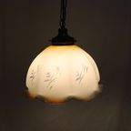 Art Deco Opaline Glazen Hanglamp, Frankrijk '30 thumbnail 3