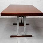 Minimalist Dining Table In Indian Rosewood And Chrome thumbnail 11