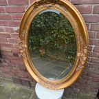 Vintage Ovale Grote Spiegel Gouden Rand thumbnail 2