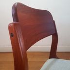 Set Van Zes Vintage Eetkamerstoelen Van Henry Kjaernulf thumbnail 8