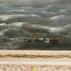 Schilderij - Groot Formaat Emilien Victor Barthélemy (1885-1964) "zeegezicht". thumbnail 5