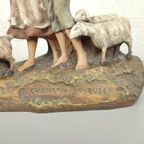 Groot Beeld Met Schapen In Witte Klei thumbnail 9