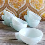 Franse Vintage Opaline Koffiekopjes (set Van 9), Jaren '30, Art Deco, Duck Egg Blue thumbnail 8