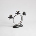 Art Deco Tubular Steel And Bakelite Candelabra, Netherlands. thumbnail 7