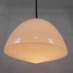 Oude Schoollamp Met Grote Glazen Bol In Opaalglas, Jaren 30 thumbnail 12