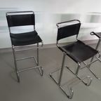 4 X Italian Bar Stool By Stendig Of Steel Tube And Leather 1960S. thumbnail 6