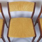 6 Vintage Dining Chairs Danish Teak Yellow | Gele Stoelen thumbnail 4