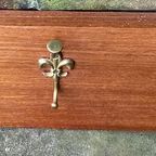 Vintage Houten Kapstok Met Messing Fleur-De-Lis Haken thumbnail 4