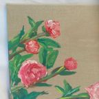 Origineel Schilderij Olieverfschilderij " Bloeinde Pioenen" thumbnail 7