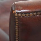 Vintage Karaktervolle Fauteuil Gemaakt Van Schapenleer Met Een Prachtige Warme Kleurstelling thumbnail 17