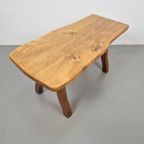 Vintage Brutalist Boomstam Bank Japandi Side Table Eiken '60 thumbnail 10