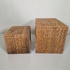 2 Rotan Zeegras Vintage Nest Tafeltjes thumbnail 8