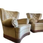 Set Van 2 Vintage Xl Fauteuils / Clubzetels / Eenzitten thumbnail 6
