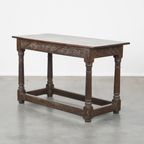 Antieke Engelse Side Table/haltafel Uit Begin 18e Eeuw Met Prachtige Details In Het Houtsnijwerk thumbnail 2