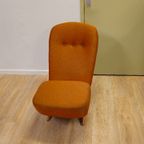 Vintage Theo Ruth Congo Fauteuil Stoel Oranje thumbnail 8