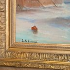 Een Stel 19e Eeuwse Zeegezichten - L. Edouard thumbnail 10
