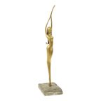 Abstract Beeld Naakte Vrouw Ballerina Art Deco Stijl Messing 51cm thumbnail 15